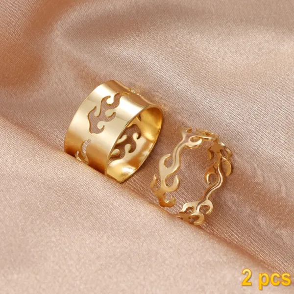 Trendy Butterfly Couple Rings Set for Lovers - Image 18