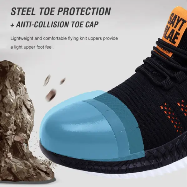 Men's Breathable Steel Toe Safety Work Shoes - Image 4