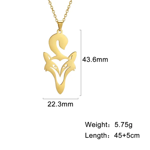 Unicorn Fox Crane Pendant Necklace for Women - Image 12