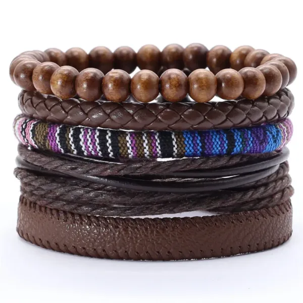 5 Pcs Leather Wrap Bracelets Set for All - Image 6