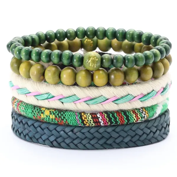 5 Pcs Leather Wrap Bracelets Set for All - Image 11