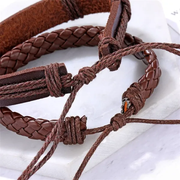 Vintage Animal Pattern Leather Bracelet for Men - Image 5