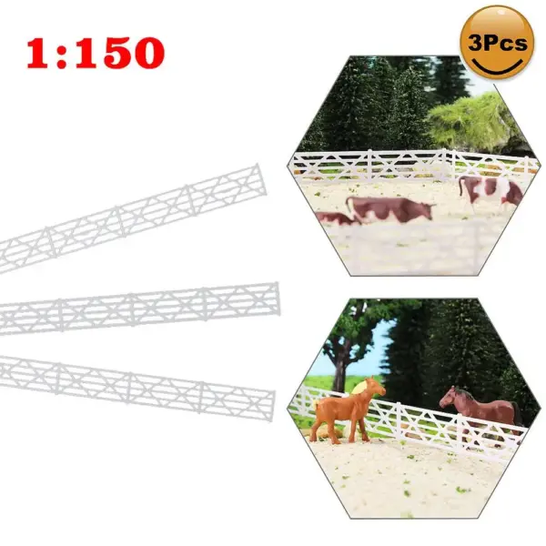 1 Meter N Scale White Model Fence Set - Image 3