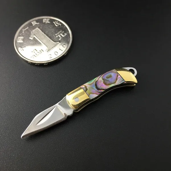 Mini Brass Folding Knife for Keychain EDC - Image 7