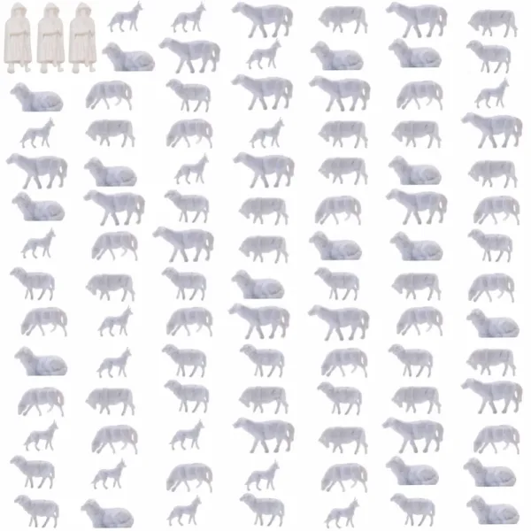 HO Scale Farm Animal Set 200pcs Unpainted Models - Image 3