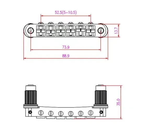 Tune-O-Matic Electric Guitar Bridge for LP SG - Image 6