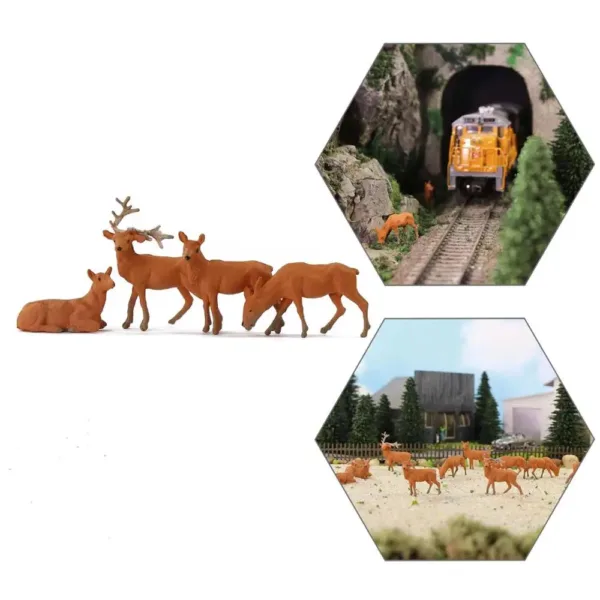 12pcs HO Scale Deer PVC Model Set