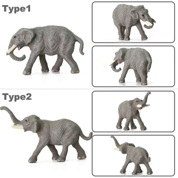 20pcs N Scale Painted Elephant Model Set - Image 5