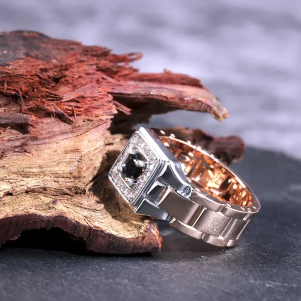 Creative Geometric Wedding Ring for Men - Image 4