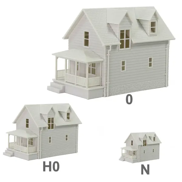 Unassembled White Village House Model in Scale - Image 2