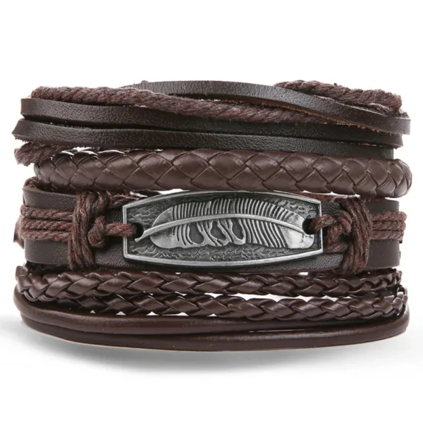 Fashion Multilayer Leather Bracelets Set