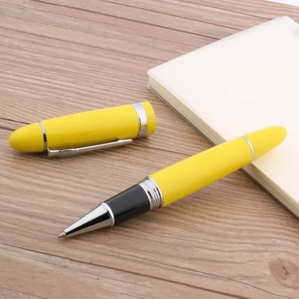 Elegant Yellow and Silver 0.5mm Rollerball Pen