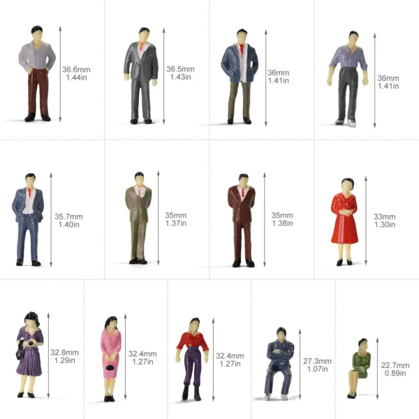 50pcs O Scale Painted People Model Figures - Image 6