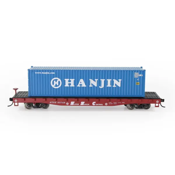 HO Scale 1:87 Flat Car with Shipping Containers - Image 23