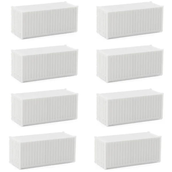 8pcs 1:87 HO Scale Blank Shipping Containers