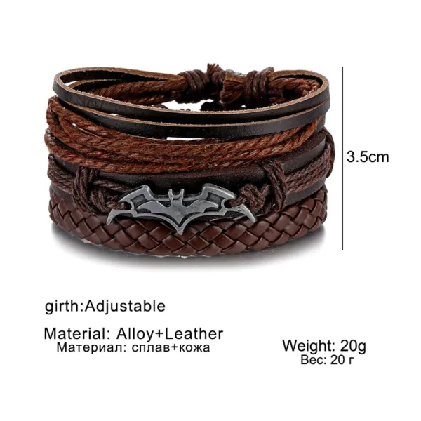 Vintage Animal Pattern Leather Bracelet for Men - Image 6