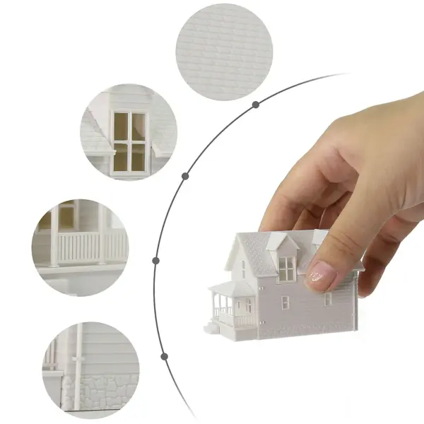 Unassembled White Village House Model in Scale - Image 7