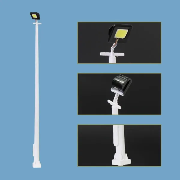 5pcs HO Scale Plaza Lampposts with LEDs - Image 2