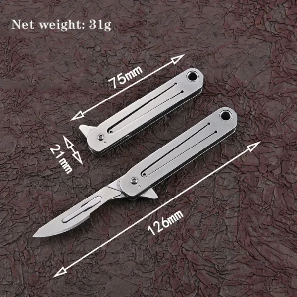 Mini Folding Stainless Steel Utility Knife Set - Image 2