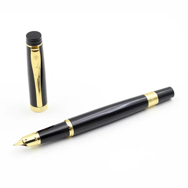 Golden Black Metal Fountain Pen 0.5mm Nib - Image 6