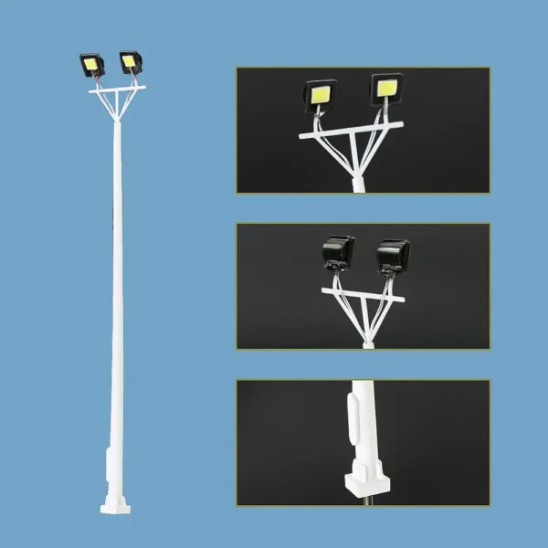 5pcs HO Scale Plaza Lamp Street Lights - Image 5