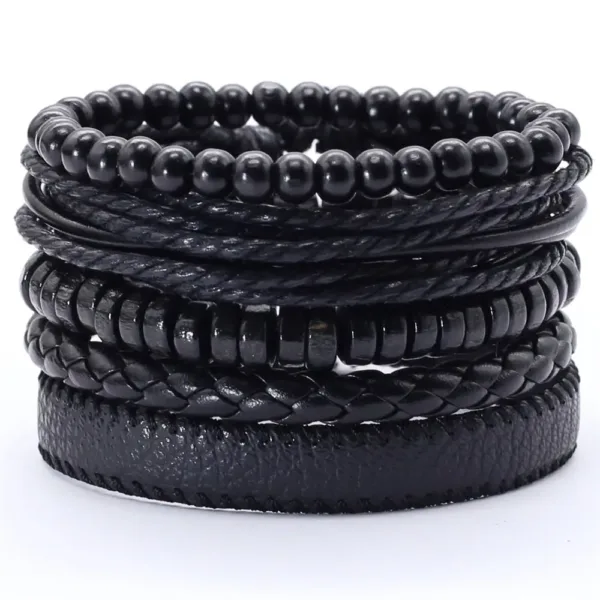 5 Pcs Leather Wrap Bracelets Set for All - Image 7