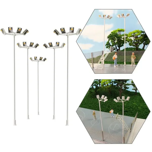 5pcs 1:87 Scale Street Light Models