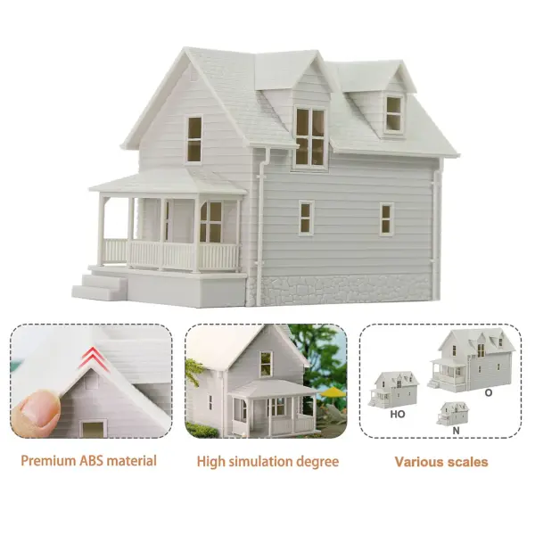 Unassembled White Village House Model in Scale - Image 5