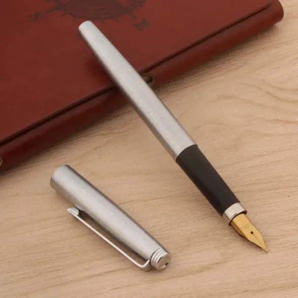 Classic Golden Stainless Steel Fountain Pen - Image 2