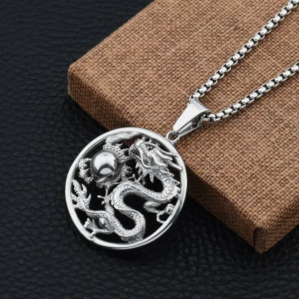 Lion Head Round Medal Pendant Necklace - Image 24