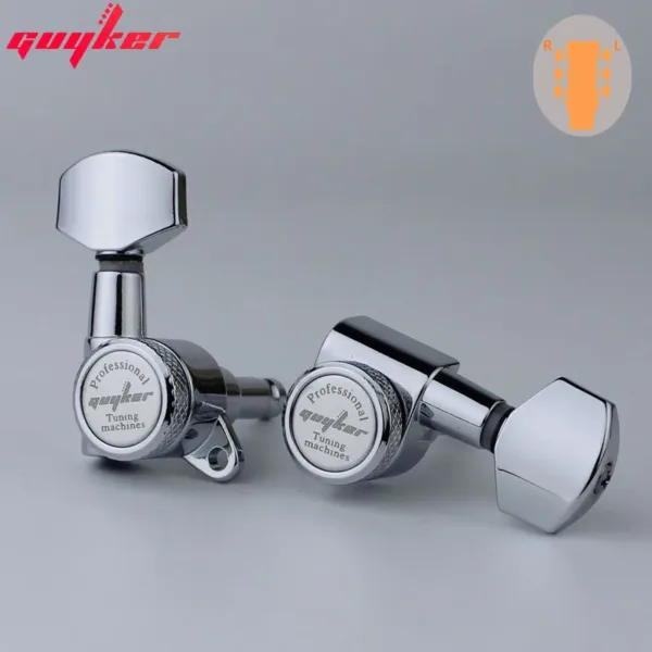 Chrome Locking Guitar Tuners Set 1:18 Gear Ratio - Image 2