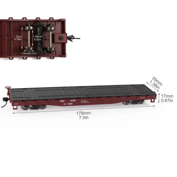 HO Scale 1:87 Flat Car with Shipping Containers - Image 4