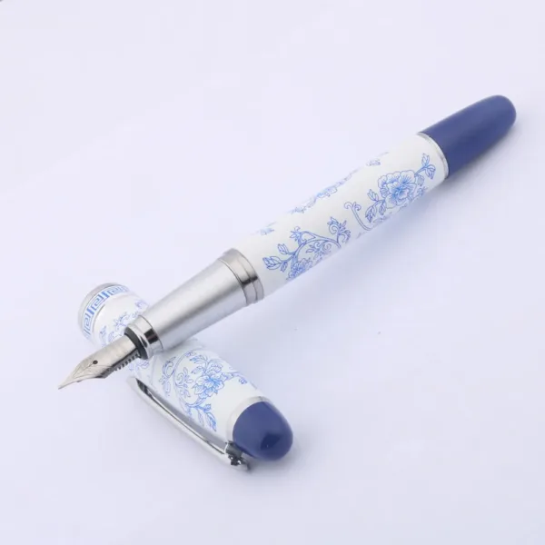 Blue and White Medium Nib Fountain Pen - Image 5