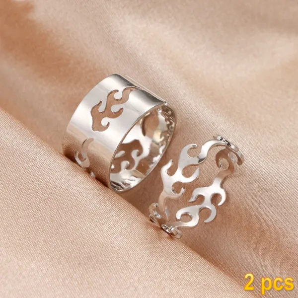 Trendy Butterfly Couple Rings Set for Lovers - Image 15