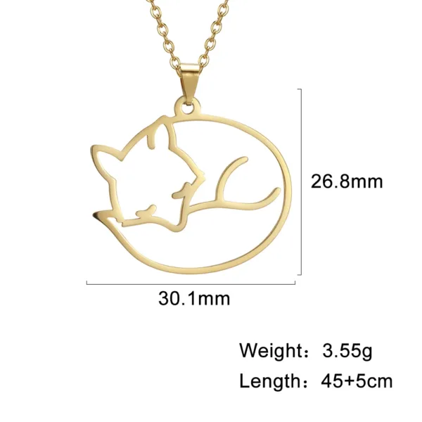 Unicorn Fox Crane Pendant Necklace for Women - Image 9