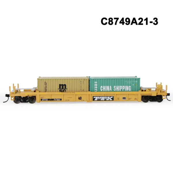 HO Scale 1:87 Well Car with Container Set - Image 10