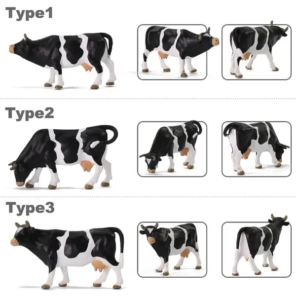 12pcs O Scale Painted PVC Cows 1:43 Models - Image 4