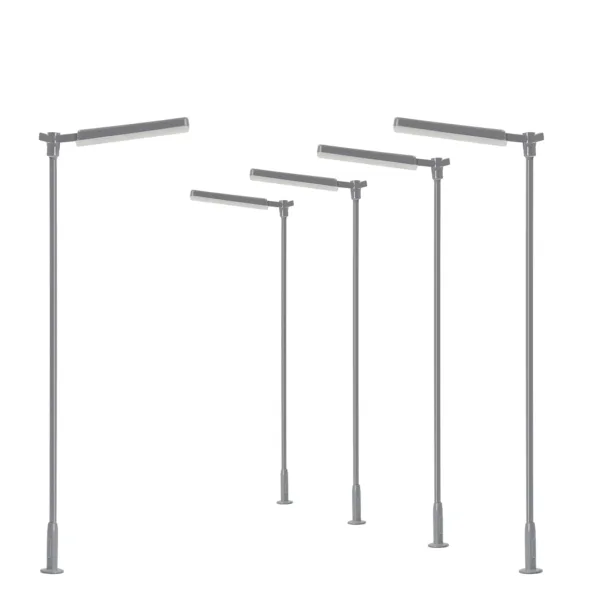 5pcs LED Lamp Post Set for HO TT N Scale - Image 2