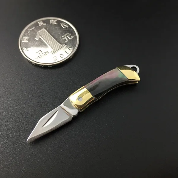 Mini Brass Folding Knife for Keychain EDC - Image 6