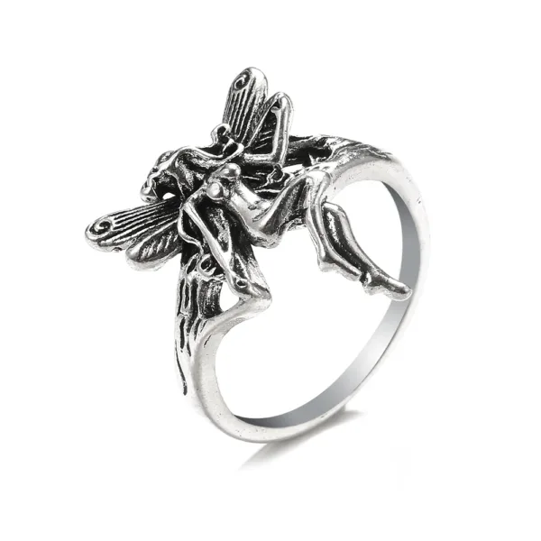 Vintage Gothic Angel Skull Ring for Women - Image 26