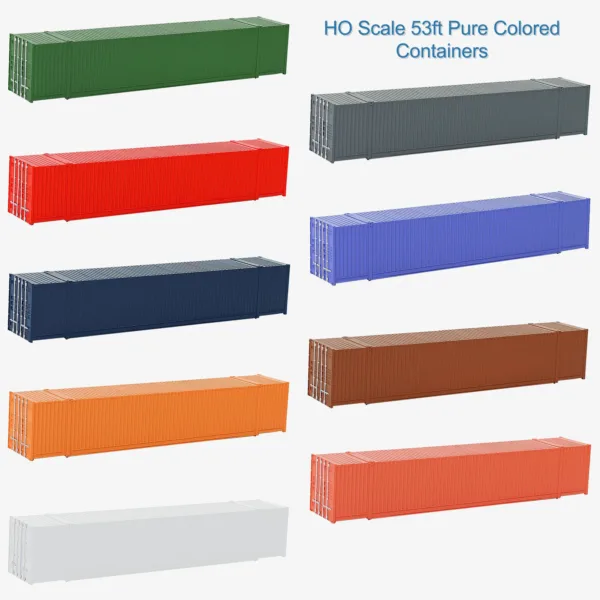 9pcs HO Scale 1:87 Colorful Shipping Containers