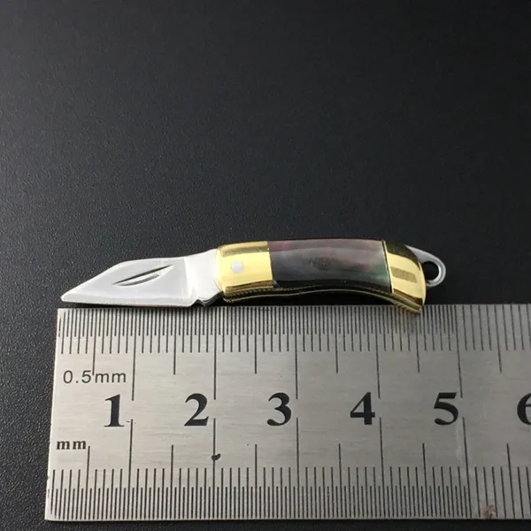 Mini Brass Folding Knife for Keychain EDC - Image 3