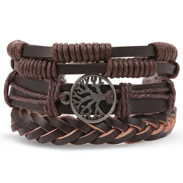 Braided Leather Bracelets Set for Men - Image 11