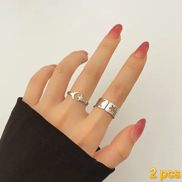 Trendy Butterfly Couple Rings Set for Lovers - Image 34