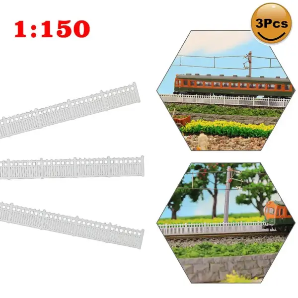 1 Meter N Scale White Model Fence Set - Image 5