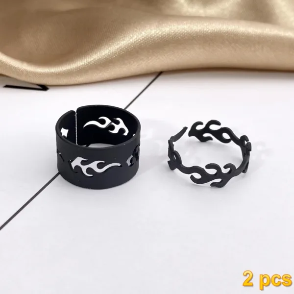 Trendy Butterfly Couple Rings Set for Lovers - Image 28