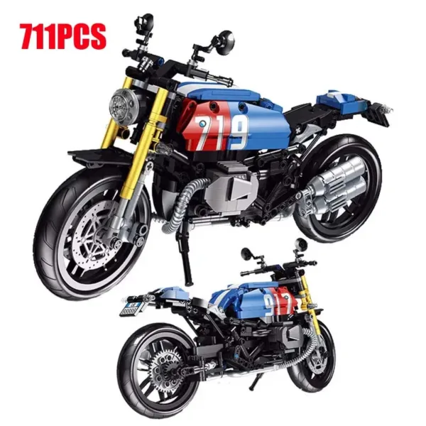 711pcs Motorcycle Building Blocks Model Set