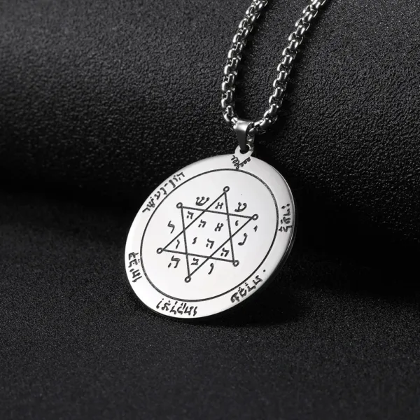 Gold Color Seal of Solomon Pendant Necklace - Image 10