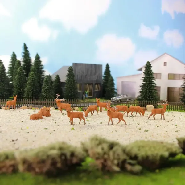 12pcs HO Scale Deer PVC Model Set - Image 6