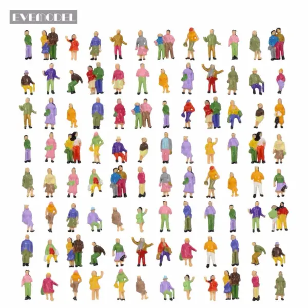 100pcs N Scale 1:160 Painted Model Figures